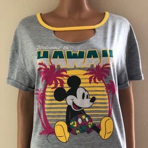 Disney Mickey Mouse Hawaii T Shirt Top Tee